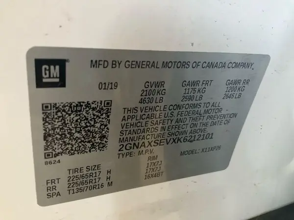 2GNAXSEVXK6212101 2019 CHEVROLET EQUINOX - Image 8