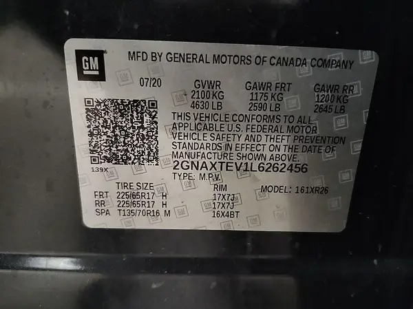 2GNAXTEV1L6262456 2020 CHEVROLET EQUINOX - Image 8
