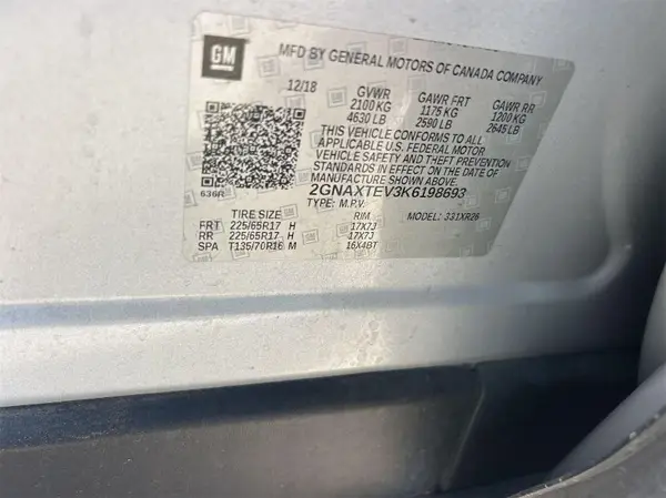 2GNAXTEV3K6198693 2019 CHEVROLET EQUINOX - Image 8