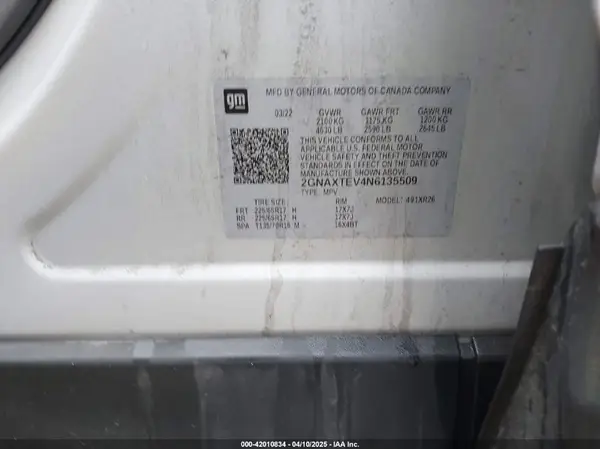 2GNAXTEV4N6135509 2022 CHEVROLET EQUINOX - Image 8