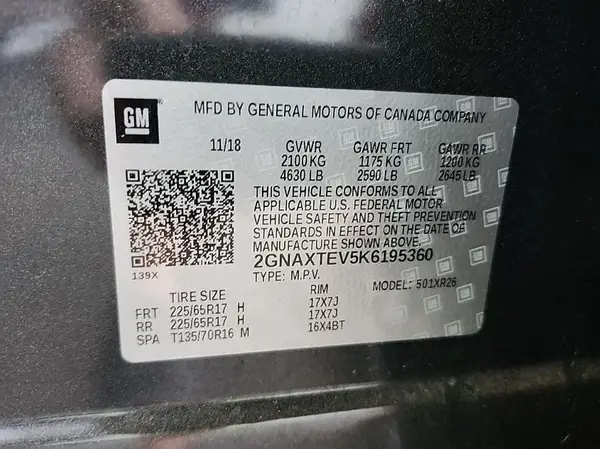 2GNAXTEV5K6195360 2019 CHEVROLET EQUINOX - Image 8