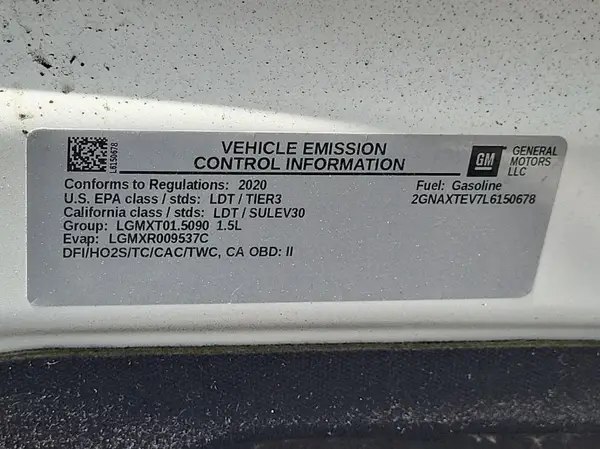 2GNAXTEV7L6150678 2020 CHEVROLET EQUINOX - Image 1