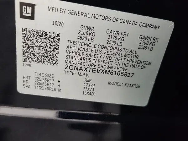 2GNAXTEVXM6105817 2021 CHEVROLET EQUINOX - Image 2