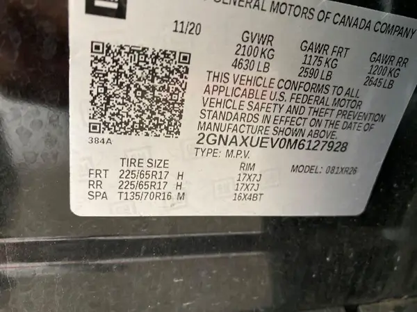 2GNAXUEV0M6127928 2021 CHEVROLET EQUINOX - Image 2