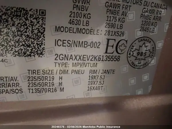 2GNAXXEV2K6135558 2019 CHEVROLET EQUINOX - Image 8