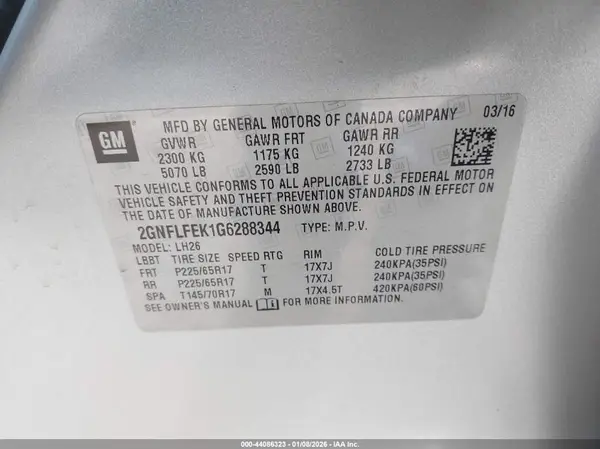 2GNFLFEK1G6288344 2016 CHEVROLET EQUINOX - Image 8