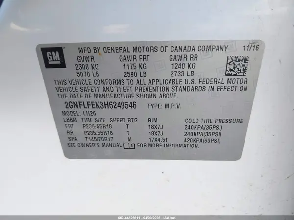 2GNFLFEK3H6249546 2017 CHEVROLET EQUINOX - Image 8