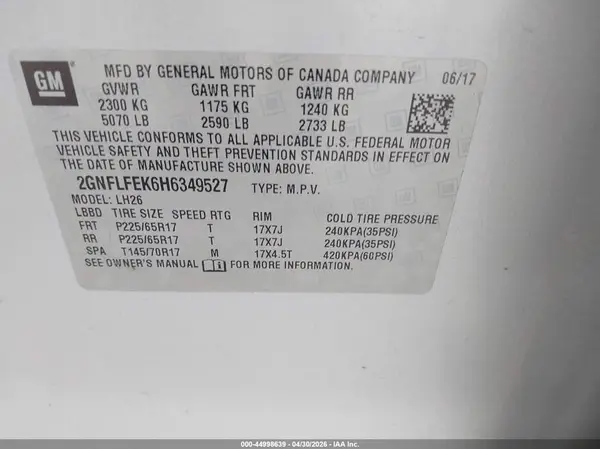 2GNFLFEK6H6349527 2017 CHEVROLET EQUINOX - Image 8