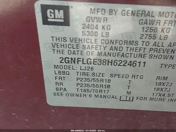 2GNFLGE38H6224611 2017 CHEVROLET EQUINOX - Image 8
