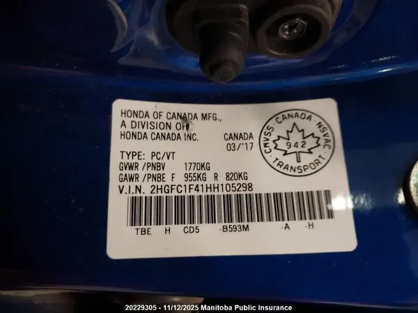 2HGFC1F41HH105298 2017 HONDA CIVIC - Image 8
