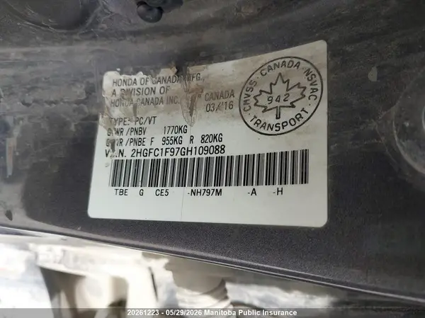 2HGFC1F97GH109088 2016 HONDA CIVIC - Image 8
