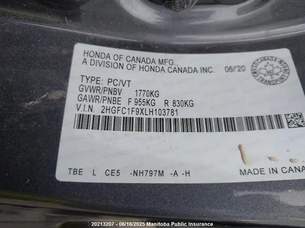 2HGFC1F9XLH103781 2020 HONDA CIVIC - Image 8