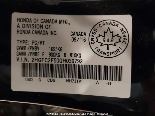 2HGFC2F50GH039792 2016 HONDA CIVIC - Image 8