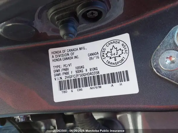 2HGFC2F50GH040358 2016 HONDA CIVIC - Image 8