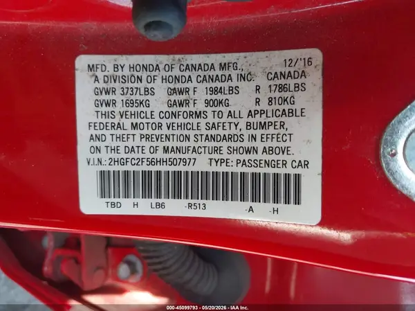 2HGFC2F56HH507977 2017 HONDA CIVIC - Image 8