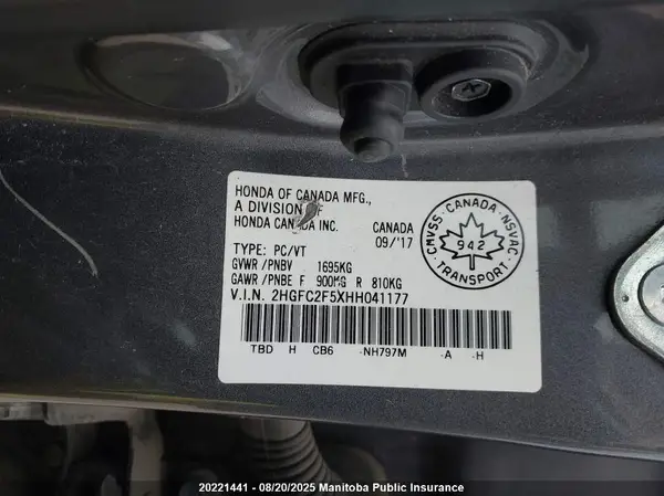 2HGFC2F5XHH041177 2017 HONDA CIVIC - Image 8