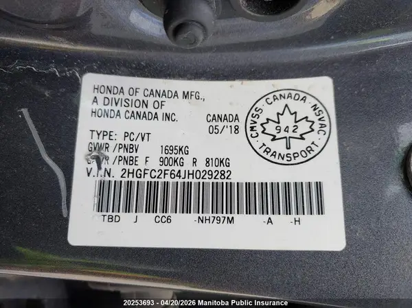 2HGFC2F64JH029282 2018 HONDA CIVIC - Image 8