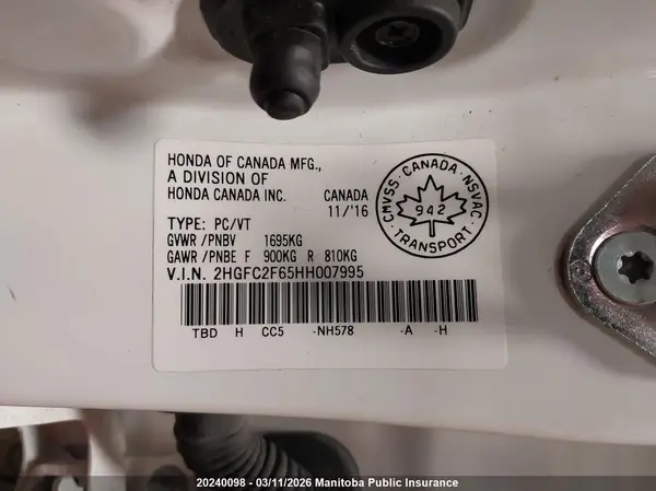 2HGFC2F65HH007995 2017 HONDA CIVIC - Image 8