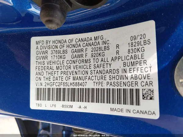 2HGFC2F65LH588407 2020 HONDA CIVIC - Image 8