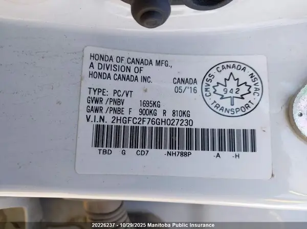 2HGFC2F76GH027230 2016 HONDA CIVIC - Image 8