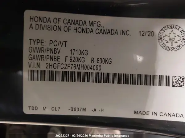 2HGFC2F76MH004090 2021 HONDA CIVIC - Image 8