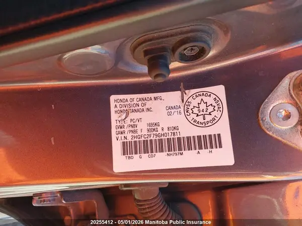 2HGFC2F79GH017811 2016 HONDA CIVIC - Image 8