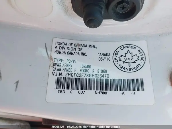 2HGFC2F7XGH026470 2016 HONDA CIVIC - Image 8