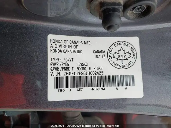 2HGFC2F86JH002425 2018 HONDA CIVIC - Image 8