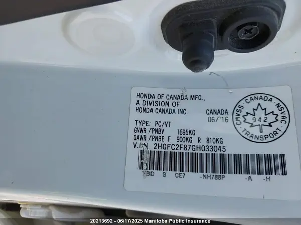 2HGFC2F87GH033045 2016 HONDA CIVIC - Image 8