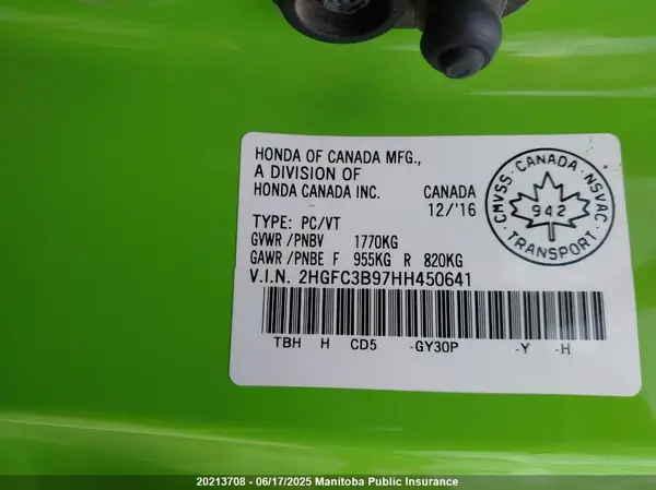 2HGFC3B97HH450641 2017 HONDA CIVIC - Image 8