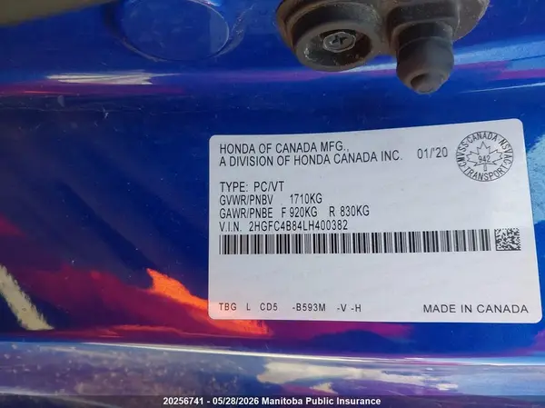 2HGFC4B84LH400382 2020 HONDA CIVIC - Image 8