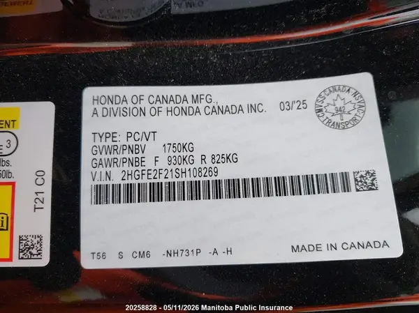 2HGFE2F21SH108269 2025 HONDA CIVIC - Image 8