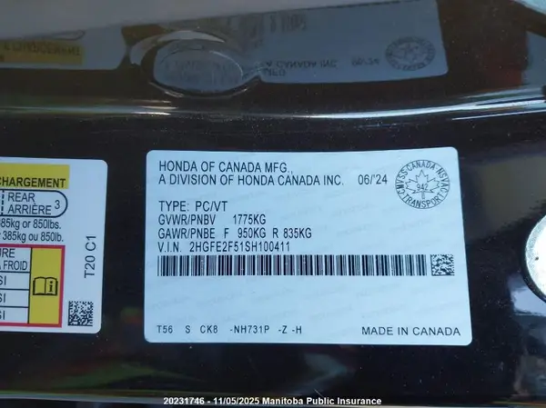 2HGFE2F51SH100411 2025 HONDA CIVIC - Image 8