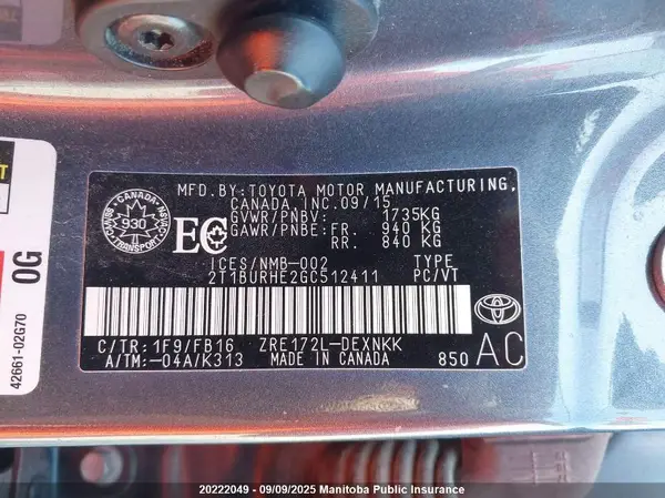 2T1BURHE2GC512411 2016 TOYOTA COROLLA - Image 8