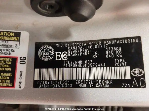 2T1BURHE6HC872444 2017 TOYOTA COROLLA - Image 8