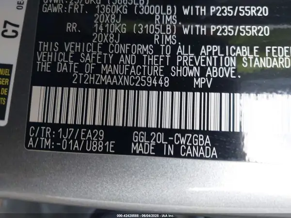 2T2HZMAAXNC259448 2022 LEXUS RX - Image 2