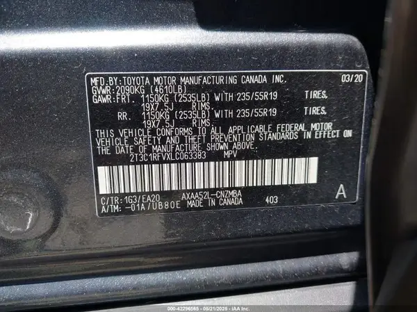 2T3C1RFVXLC063383 2020 TOYOTA RAV 4 - Image 8