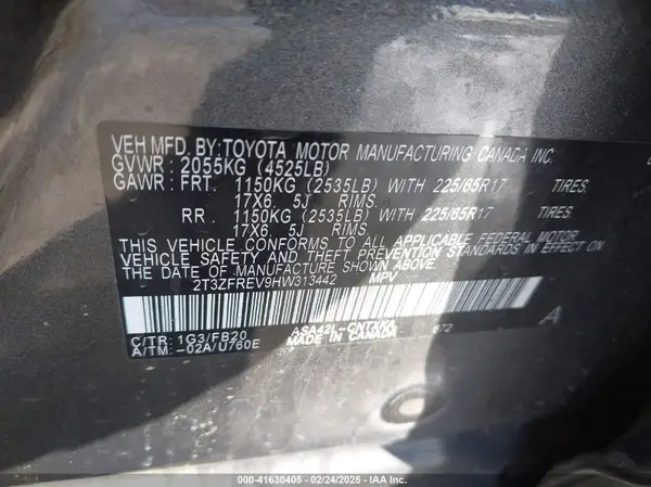 2T3ZFREV9HW313442 2017 TOYOTA RAV 4 - Image 8