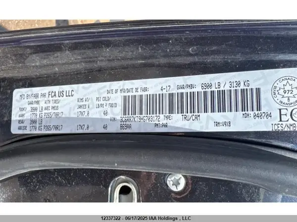 3C6RR7KT9HG703172 2017 DODGE RAM - Image 8