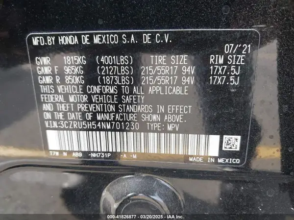 3CZRU5H54NM701230 2022 HONDA HR-V - Image 8
