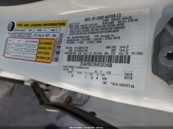 3FA6P0G78HR303408 2017 FORD FUSION - Image 8