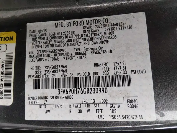 3FA6P0H76GR230990 2016 FORD FUSION - Image 8
