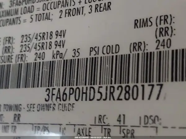 3FA6P0HD5JR280177 2018 FORD FUSION - Image 8