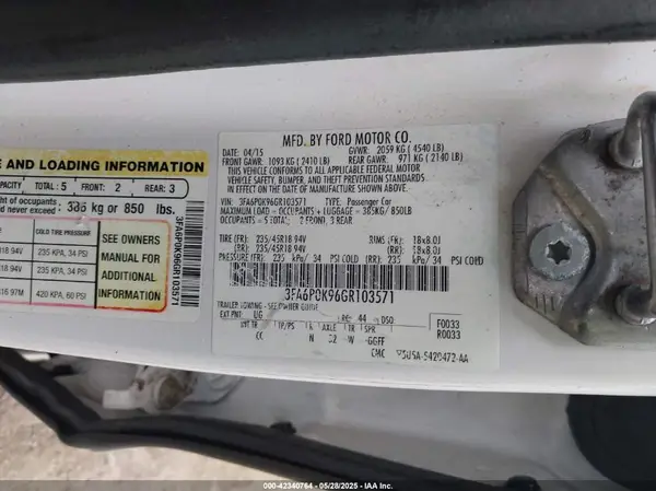 3FA6P0K96GR103571 2016 FORD FUSION - Image 8