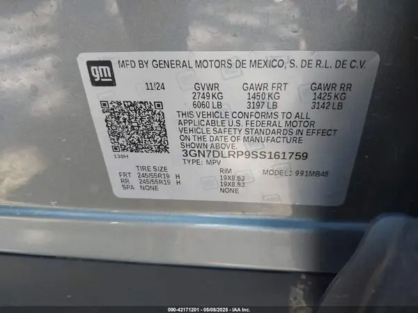 3GN7DLRP9SS161759 2025 CHEVROLET EQUINOX - Image 8