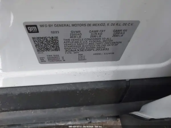 3GNAX5EG6PL201831 2023 CHEVROLET EQUINOX - Image 8