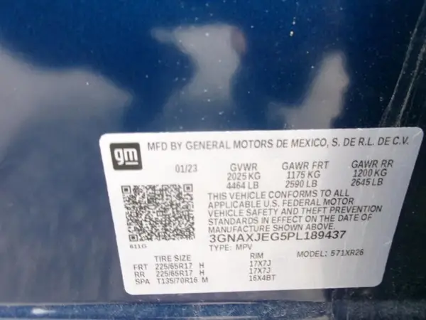 3GNAXJEG5PL189437 2023 CHEVROLET EQUINOX - Image 8
