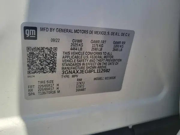 3GNAXJEG8PL112982 2023 CHEVROLET EQUINOX - Image 8