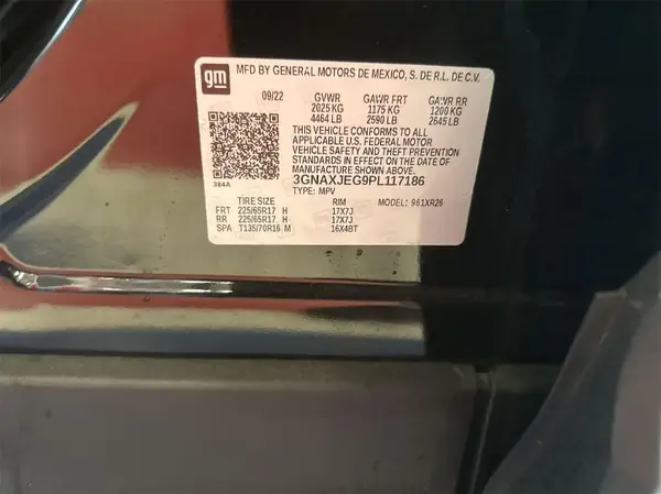 3GNAXJEG9PL117186 2023 CHEVROLET EQUINOX - Image 2
