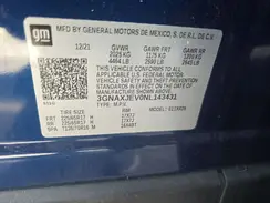 3GNAXJEV0NL143431 2022 CHEVROLET EQUINOX